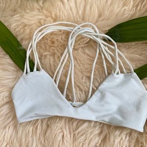 Mikoh sea foam blue racer back top small acacia